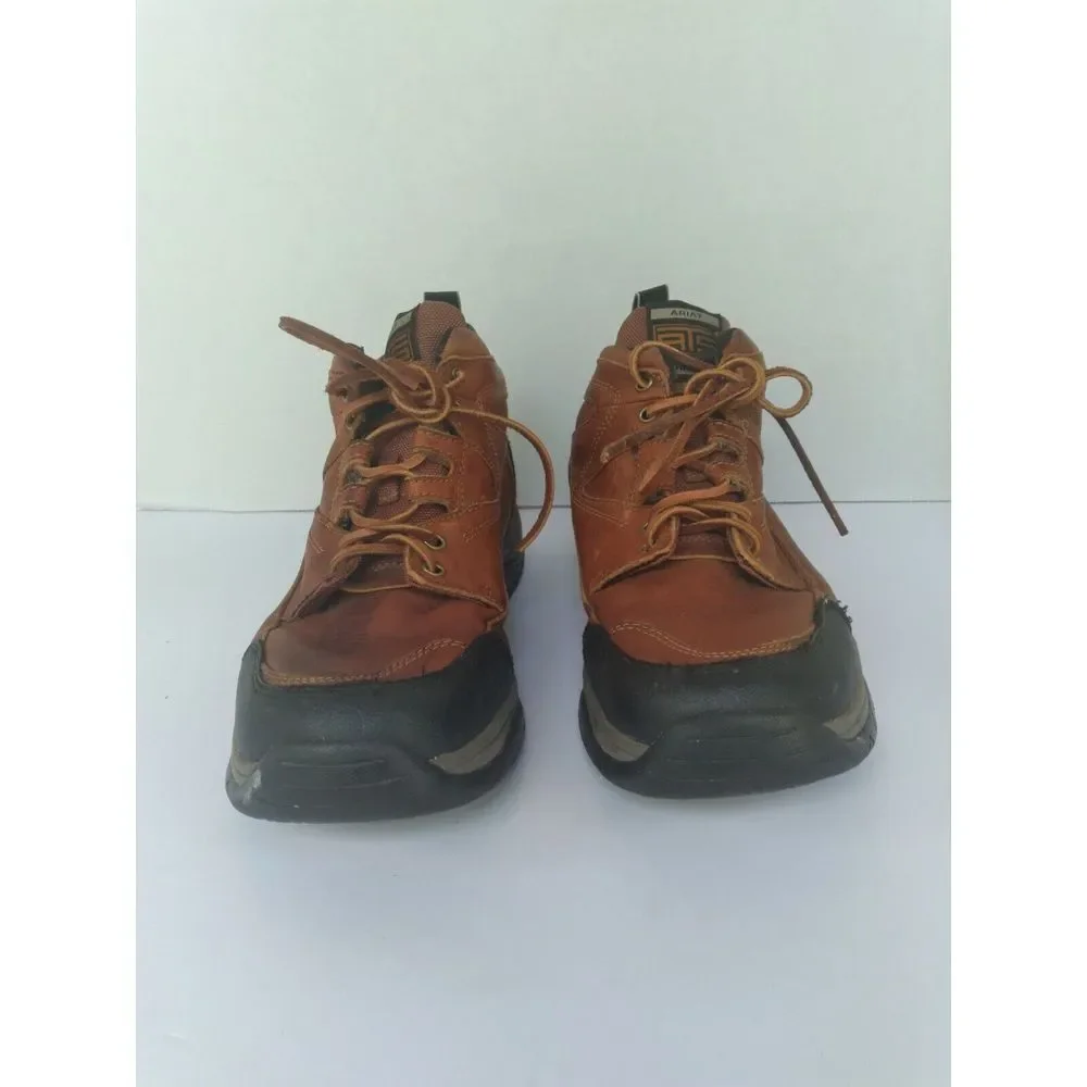 Rugged Brown Leather Hiking Boots Outdoor Adventure‎ Shoes Comfort Walking Ankle